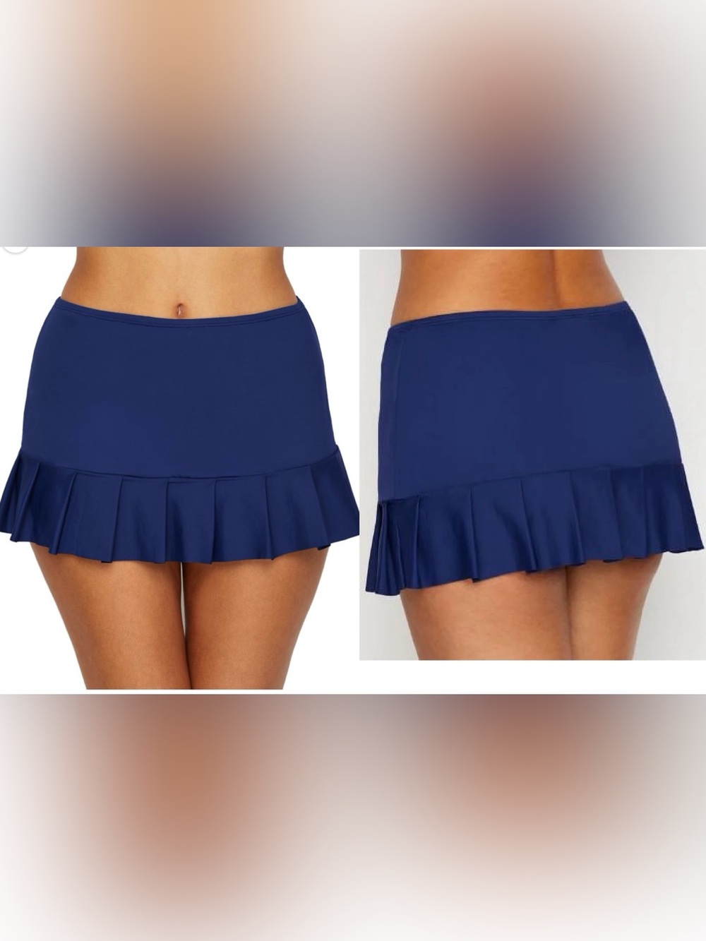 24th & Ocean Navy Pleated Swim Skirt